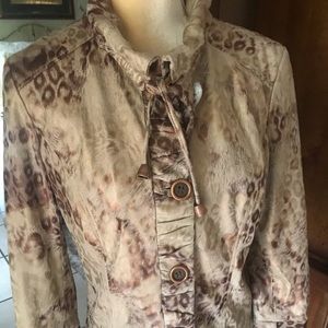 Berek Animal print Jacket Gold & Copper button M